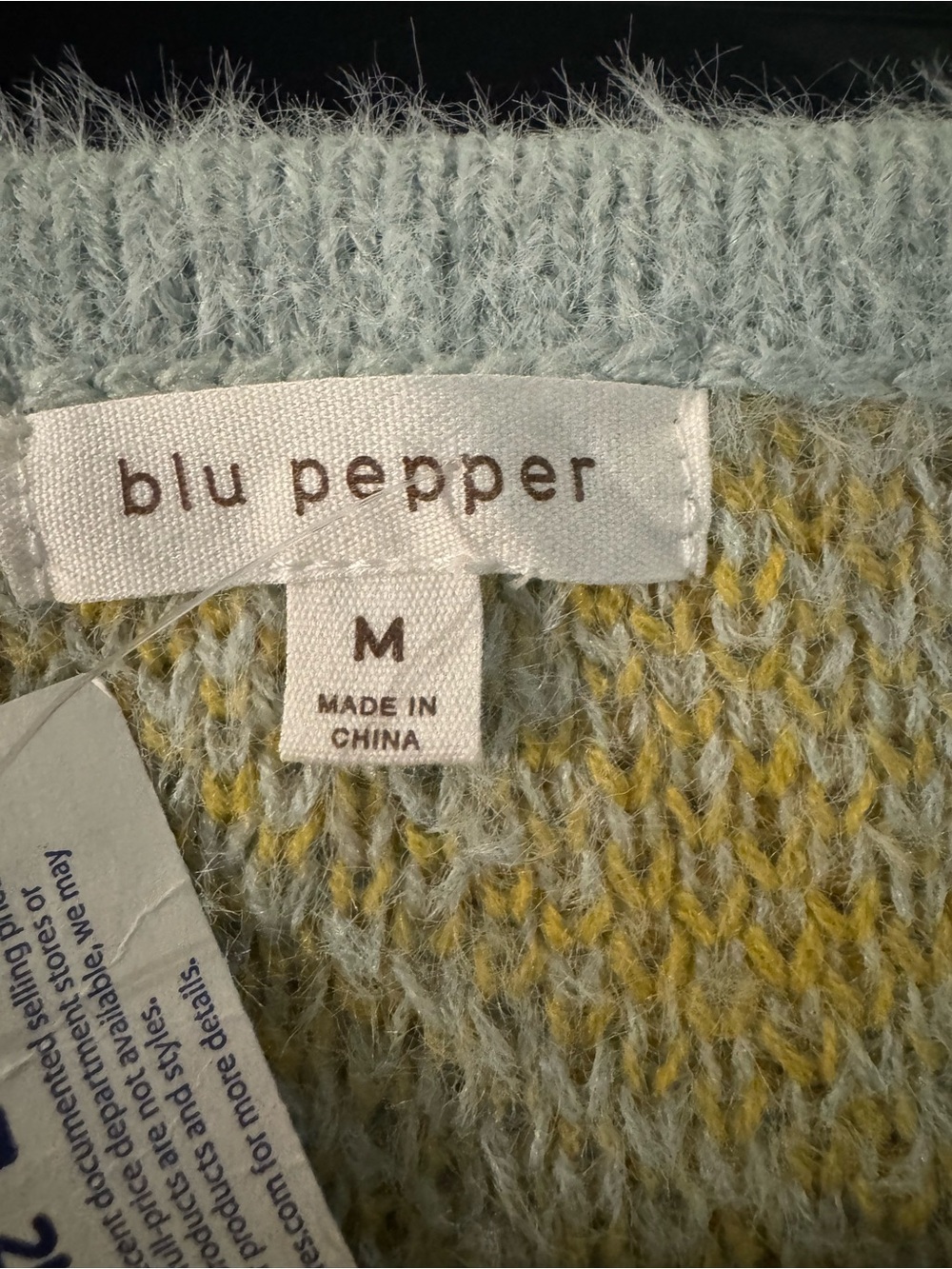 Blu Pepper Fuzzy Houndstooth Knit Crop Tank Top NWT Medium - Picture 2 of 5